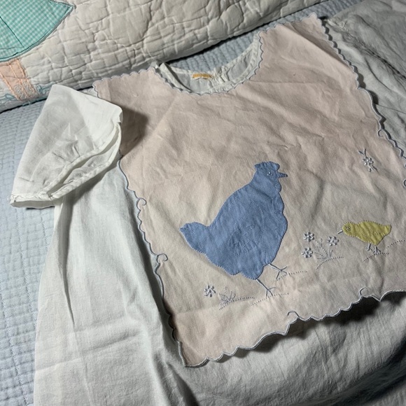 Vintage Handmade infant 2pc set- Dress and Bib - Picture 4 of 5